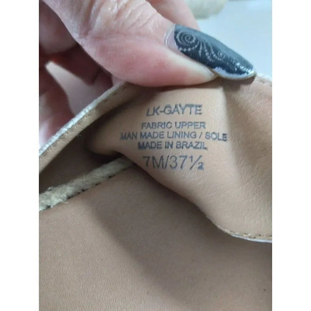 Lucky Brand Espadrille Sandals Tan Fabric Sz 7 M